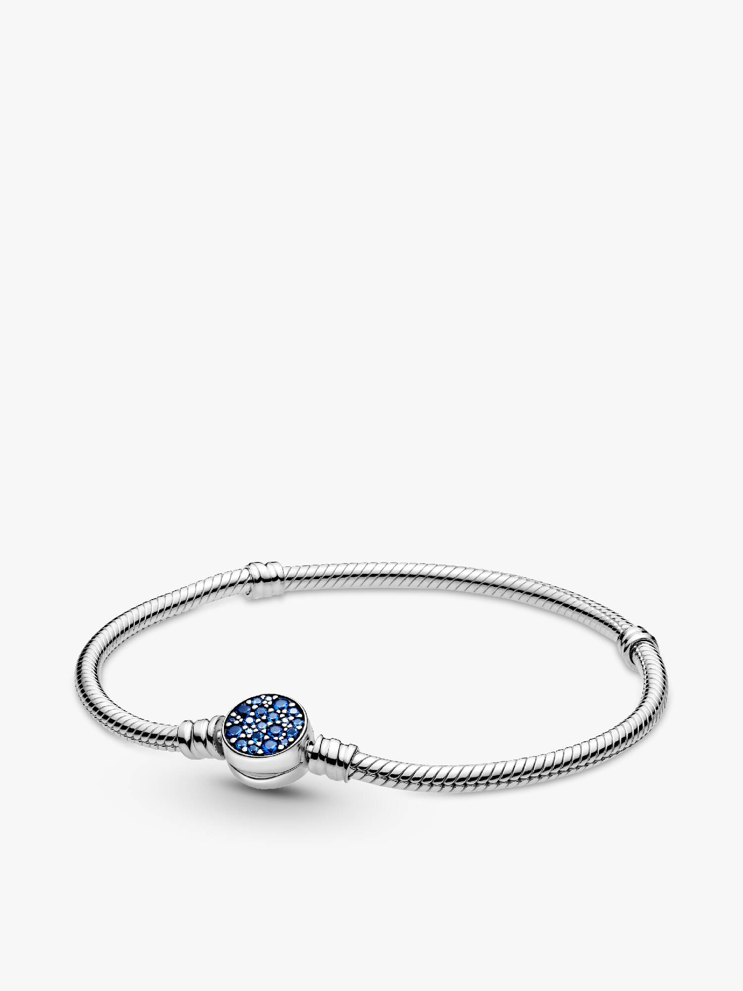Brazalete cadena de serpiente con broche de disco azul brillante