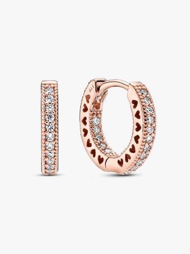 Aretes de aro Corazón de pavé