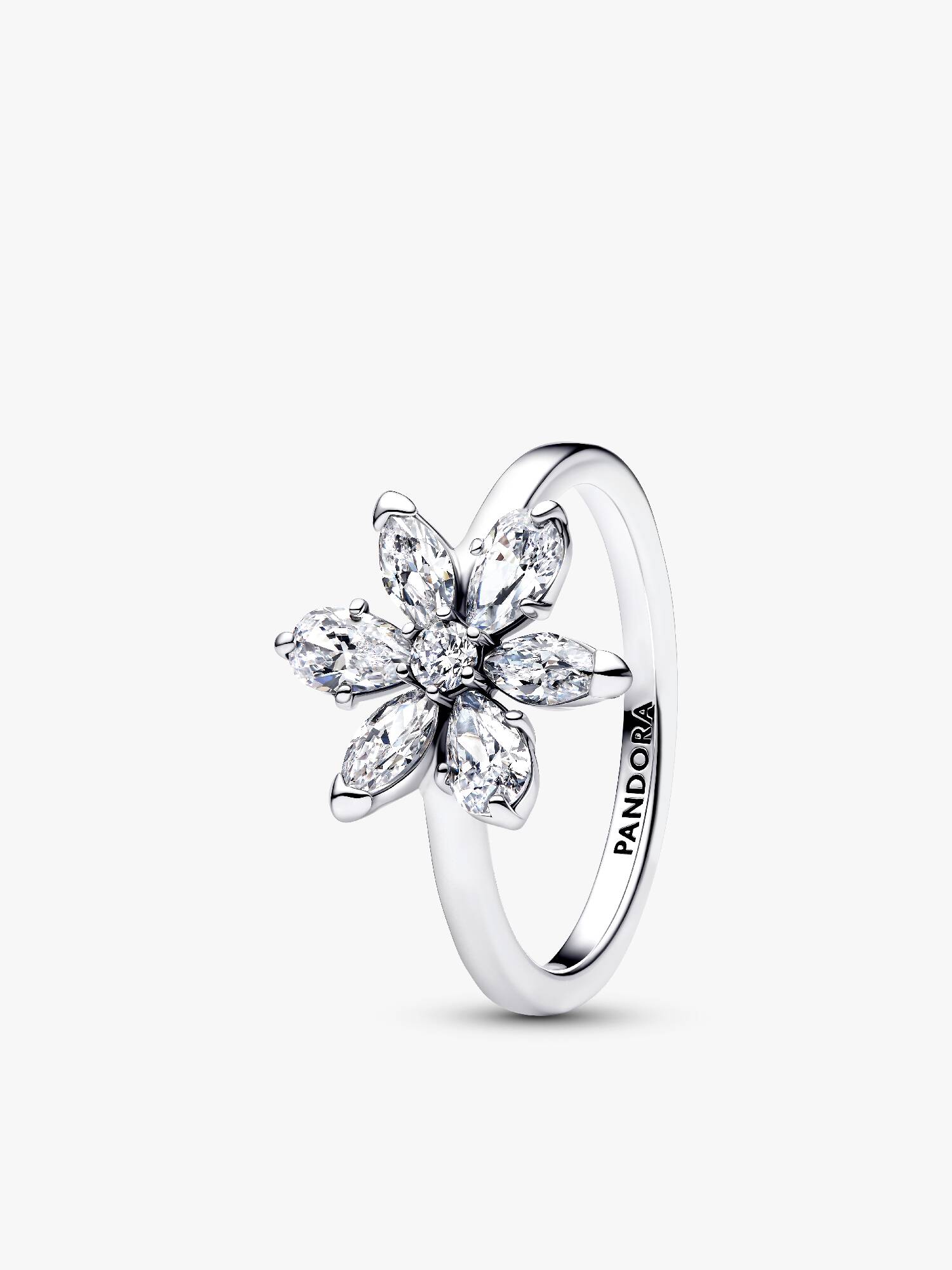 Anillo Cóctel de flores estilo herbario brillante