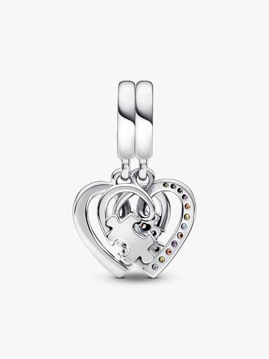 Charm colgante Corazones de Amistad separables con pieza de rompecabezas