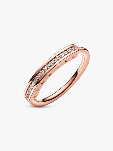 Anillo I-D en pavé Pandora Signature