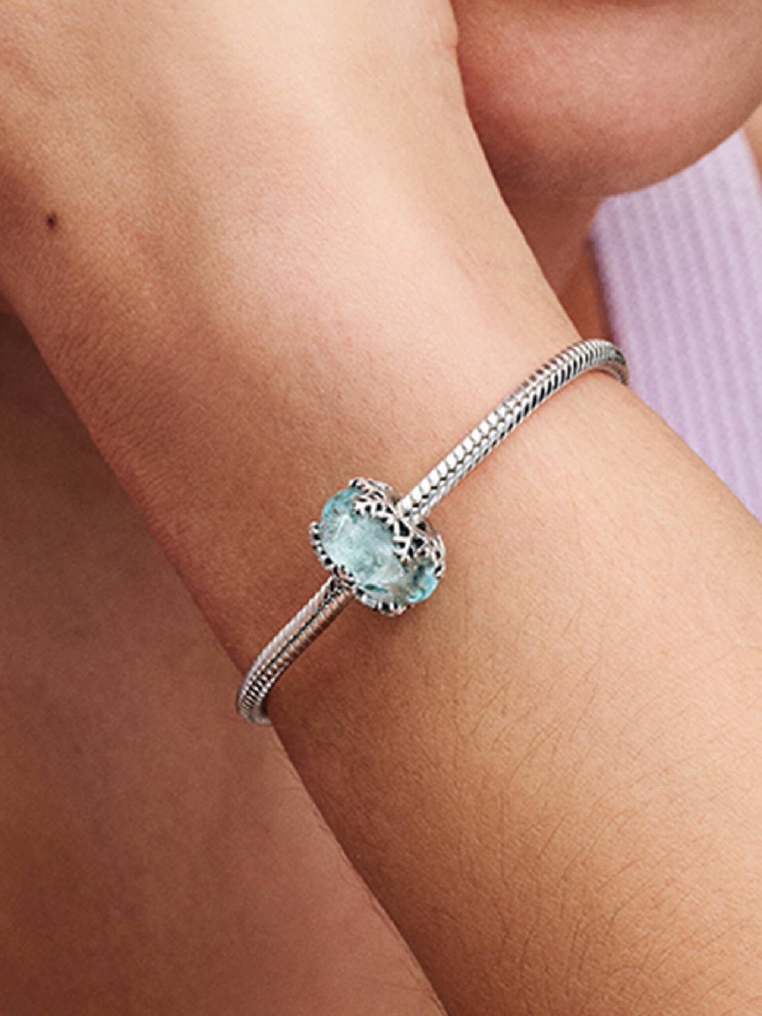 Charm de cristal Murano Copo de nieve Azul invierno