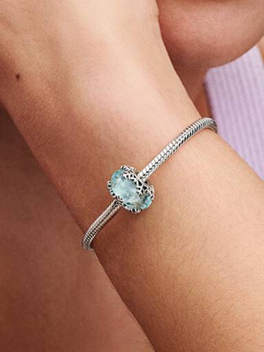 Charm de cristal Murano Copo de nieve Azul invierno
