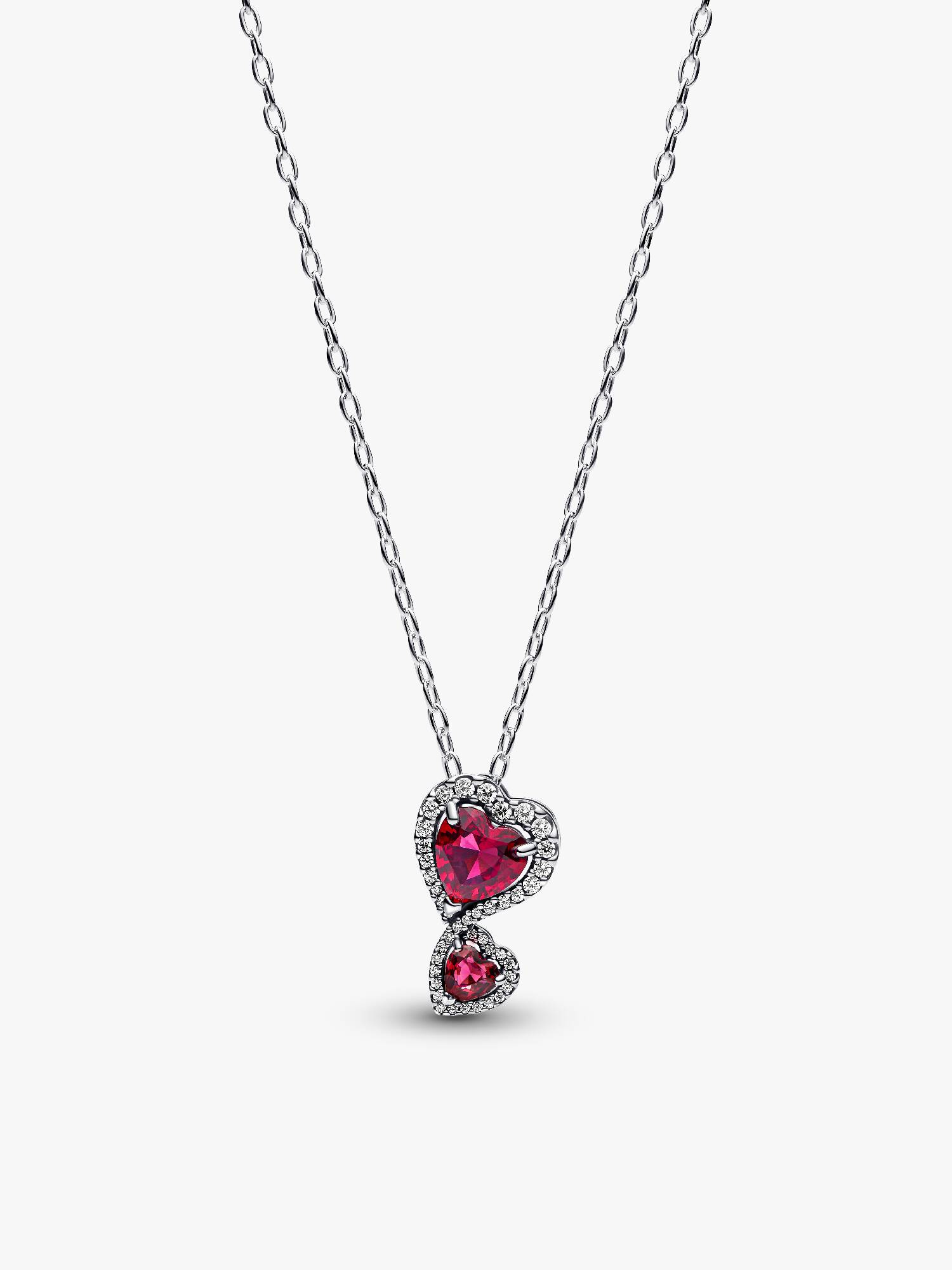 Collar con Colgante Corazones con Halo Rojo
