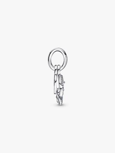 Charm colgante doble Mariposa azul y frase