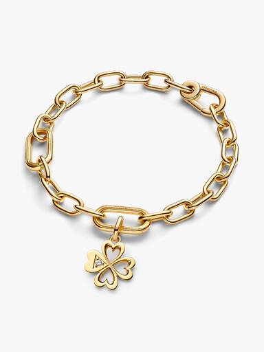 Charm Medallón Corazón Trébol de Cuatro Hojas Pandora ME