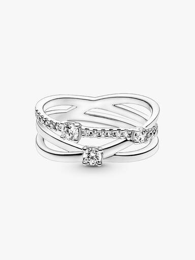 Anillo Banda triple resplandeciente