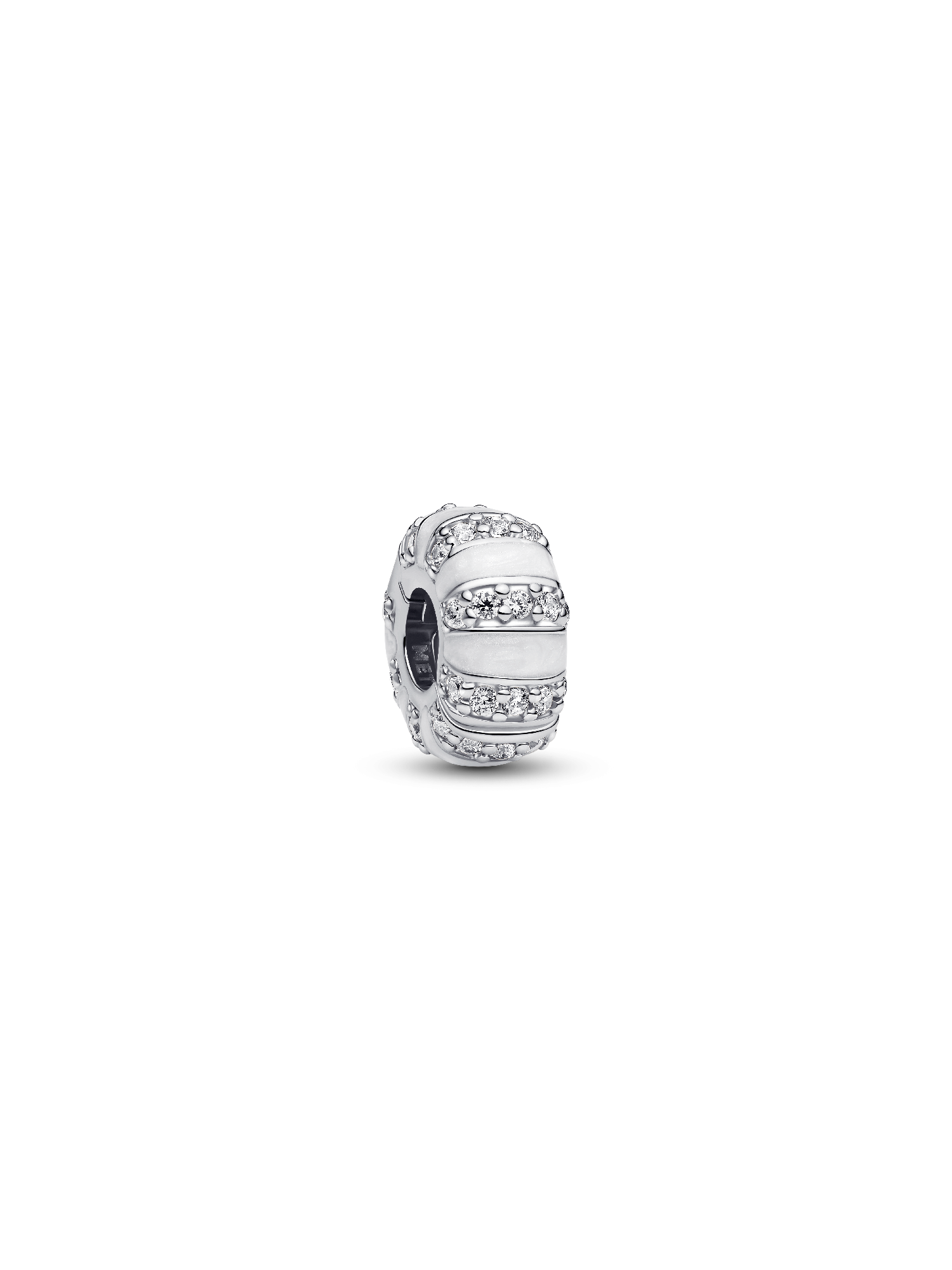 Charm de Clip Esmalte y Gemas Blanco