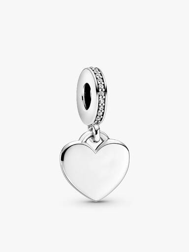 Set de Pulsera Ajustable con Charm Colgante de Corazón Grabable