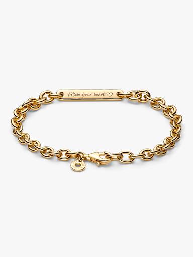 Brazalete de eslabones con barra grabable