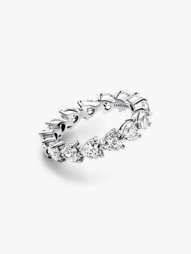 Anillo Eternidad Fila de Corazones