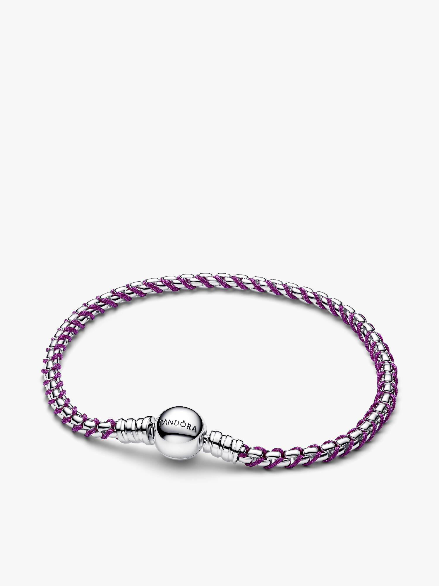 Brazalete de cadena tipo caja de cordón púrpura