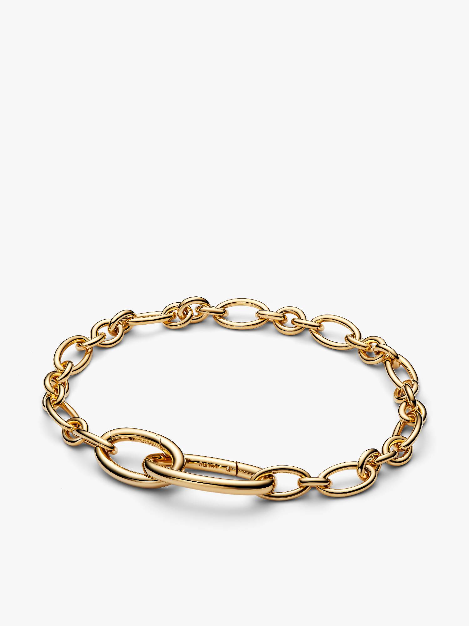Brazalete de cadena de eslabones ovalados que se puede abrir