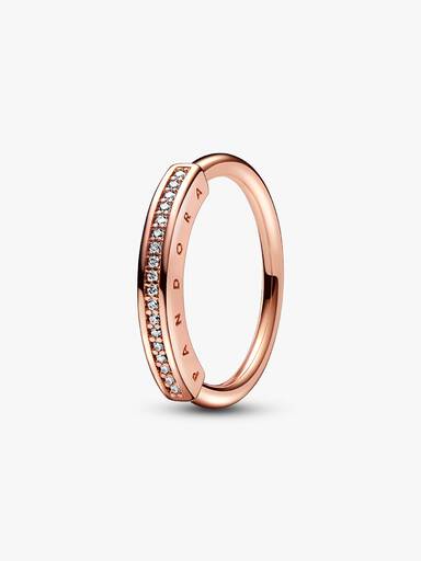 Anillo I-D en pavé Pandora Signature
