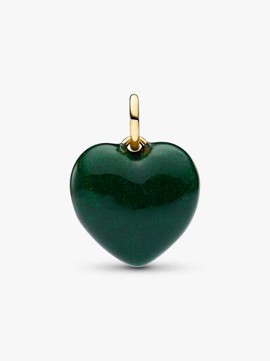 Charm Colgante Corazón acolchado Verde