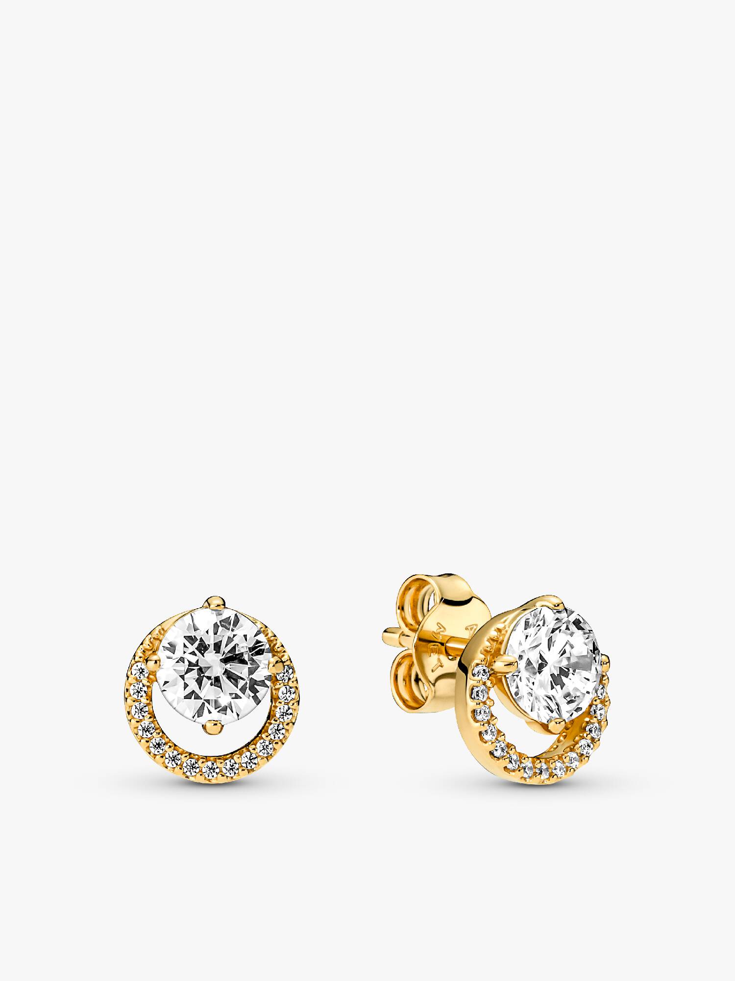 Aretes de botón Halo redondo reluciente