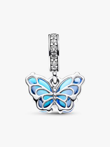 Charm Colgante Mariposa de Cristal Murano azul