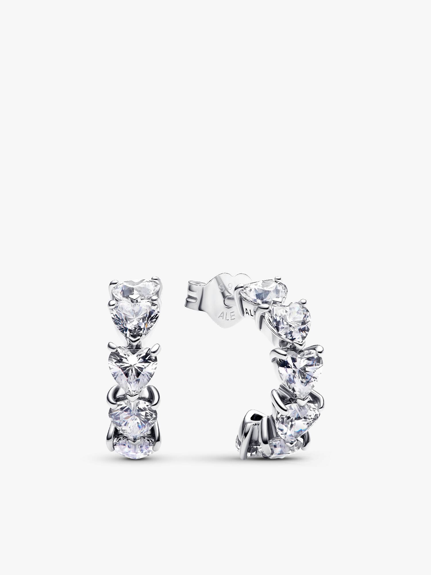 Aretes de aro Abiertos Corazones Brillantes