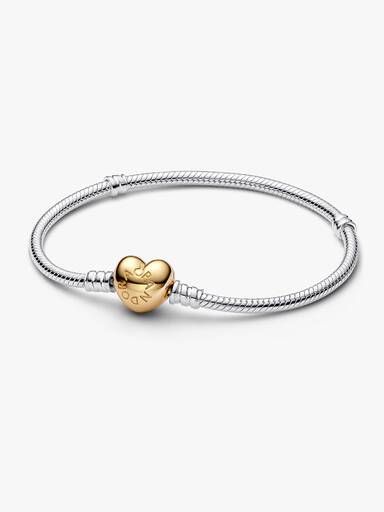 Brazalete cadena de serpiente con broche de corazón
