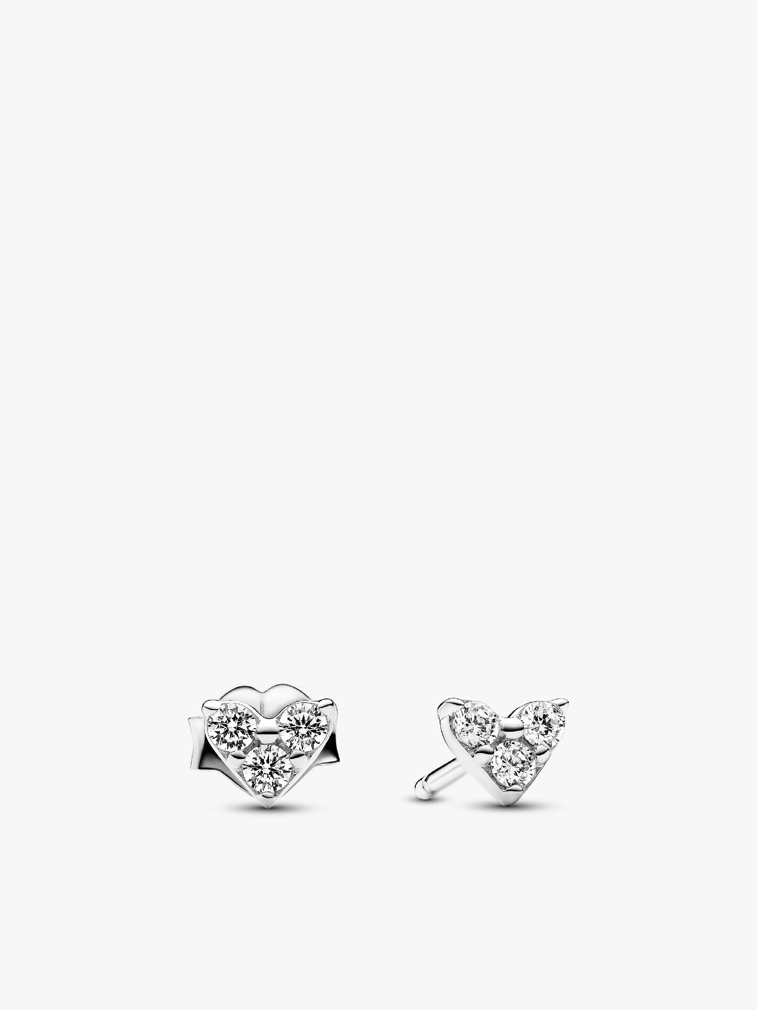 Aretes de botón Triple Corazón de Piedra