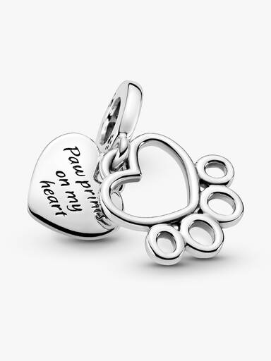 Charm colgante Corazones e impresión de patita