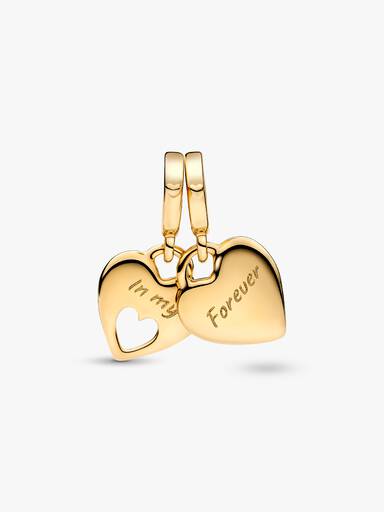 Charm colgante Corazón abierto doble