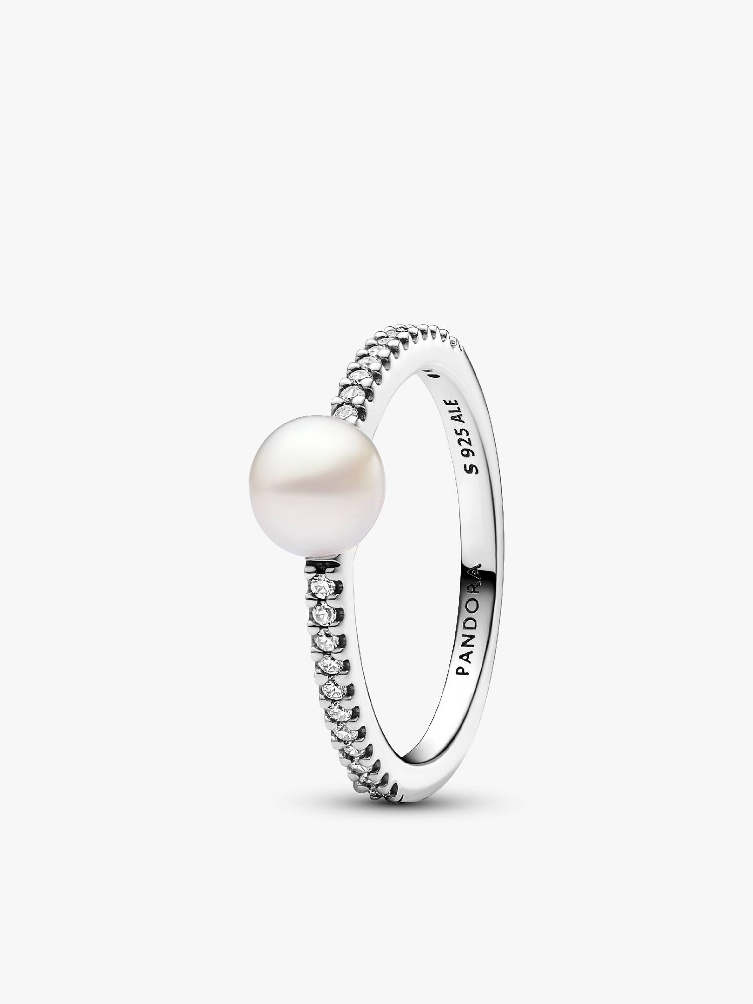 Anillo Perla Cultivada de Agua Dulce Tratada y Pavé