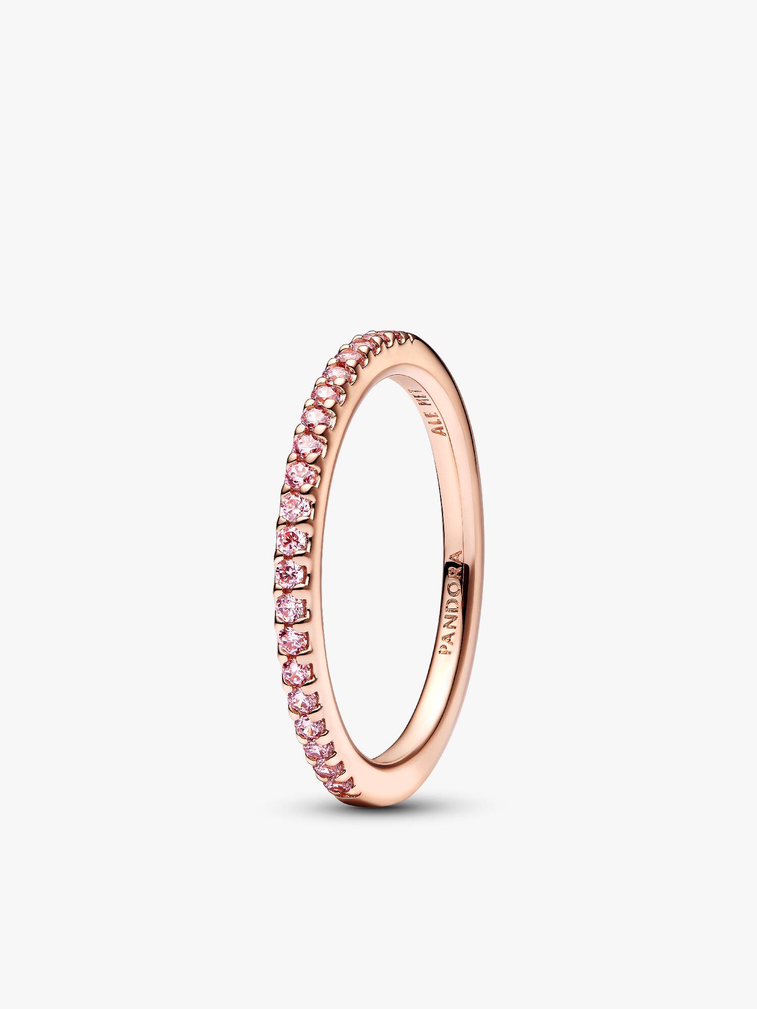 Anillo Banda Rosa Brillante