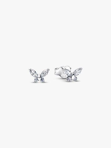 Aretes de botón Mariposa