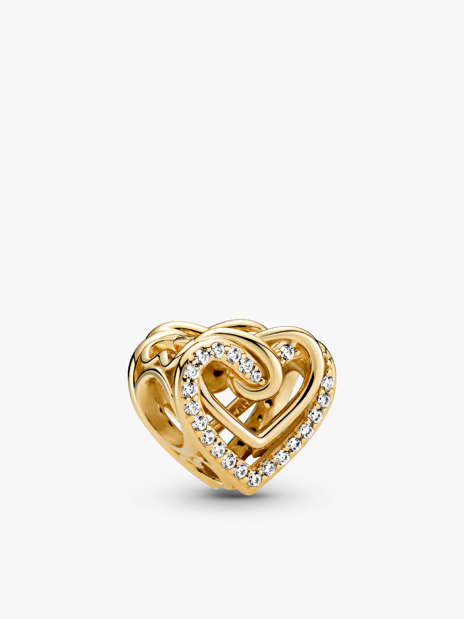 Charm Corazones entrelazados resplandecientes