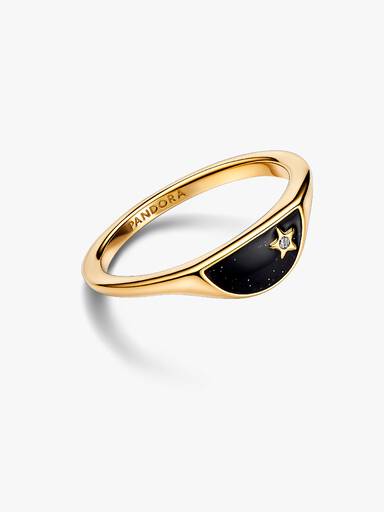 Anillo Medio Sello Esmaltado