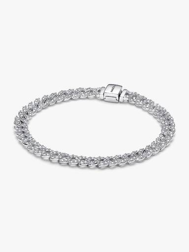 Brazalete de cadena cubana en pavé de Pandora Timeless