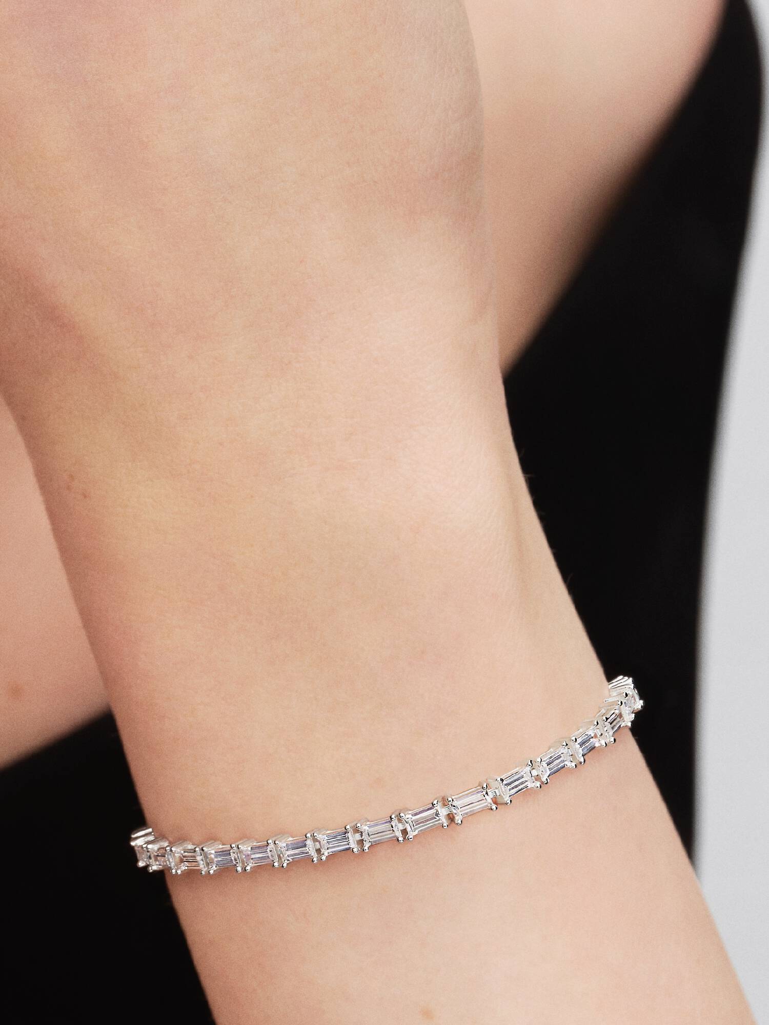 Pulsera de tenis Baguette reluciente