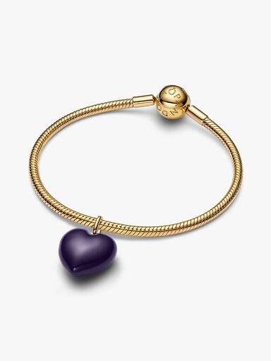 Charm colgante Corazón acolchado púrpura
