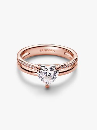 Anillo Corazón Doble Banda