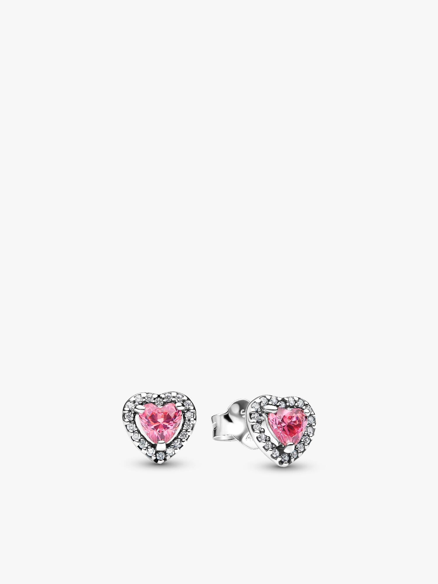 Aretes de Botón Corazón Rosa