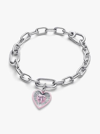 Charm Medallón Corazón rosa radiante