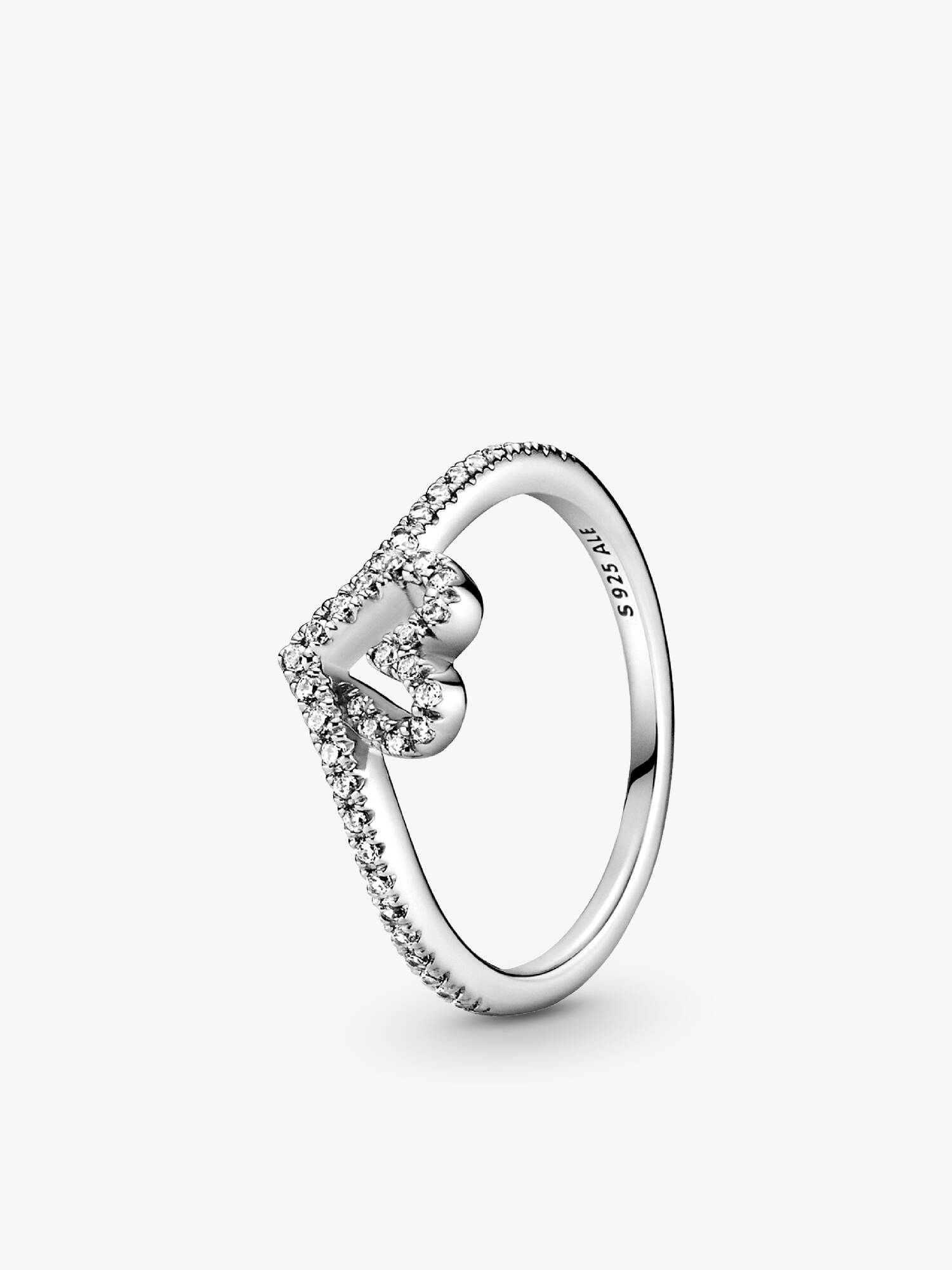 Anillo Hueso de los deseos con corazón reluciente