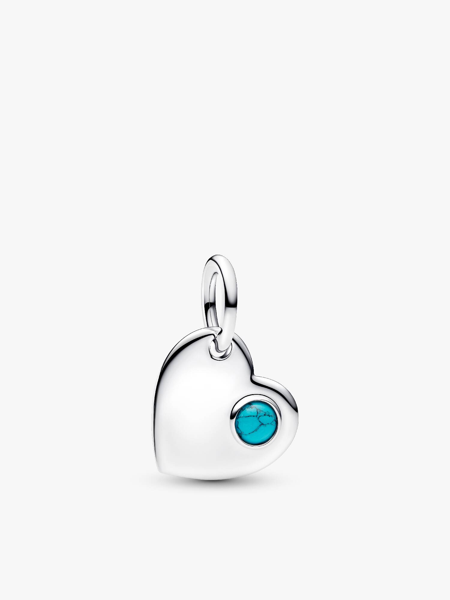 Charm colgante Corazón grabable con piedra azul turquesa
