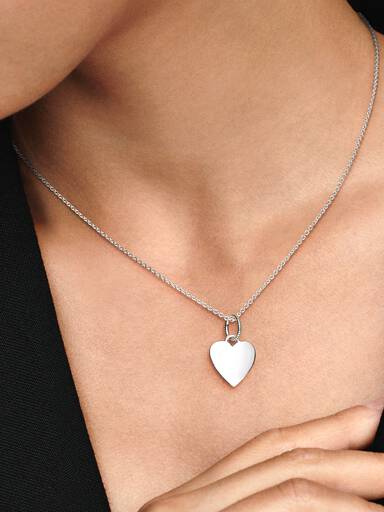 Pendiente Placa grabable en forma de corazón