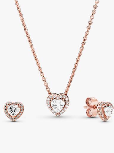 Set de Collar y Aretes Corazón Elevado