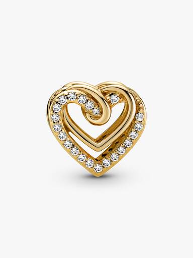 Charm Corazones entrelazados resplandecientes