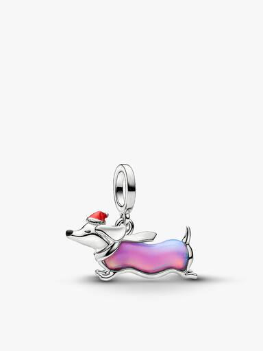Dúo de charms de perro de Santa Claus