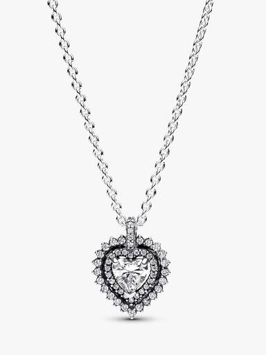 Collar con Colgante Corazón Halo Brillante