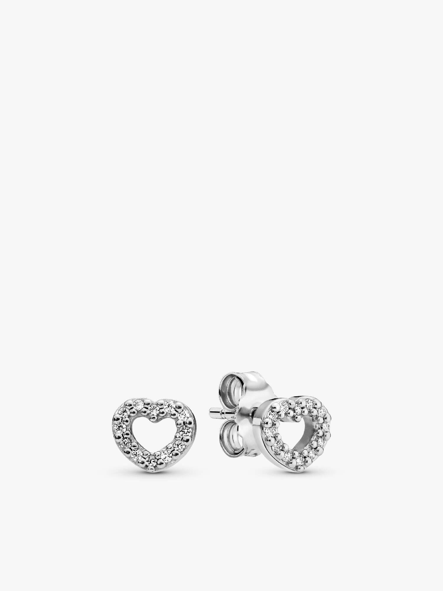 Aretes de botón Corazón abierto