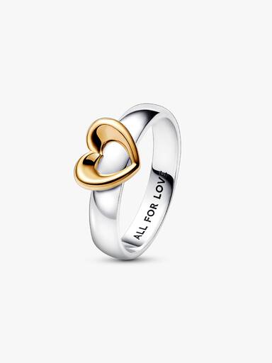 Anillo Corazón deslizante en dos donos radiante