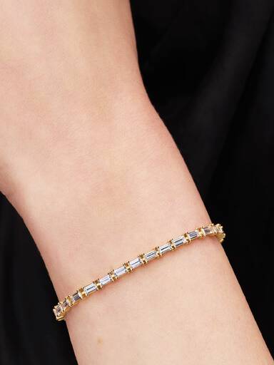 Pulsera de tenis Baguette reluciente
