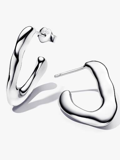 Aretes de aro Abiertos con forma orgánica en V