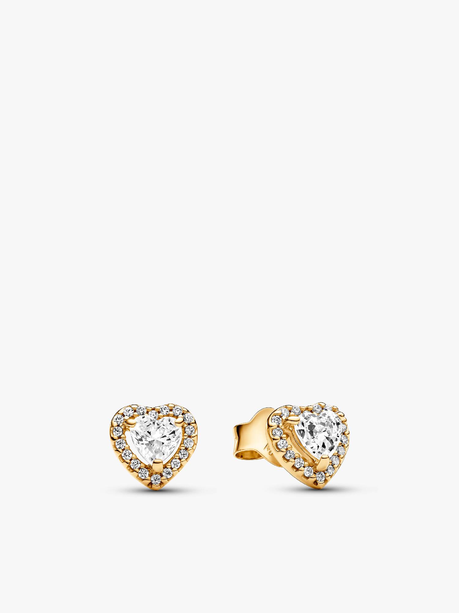 Aretes de botón Corazón elevado brillante