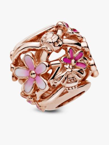Charm calado Margarita rosa
